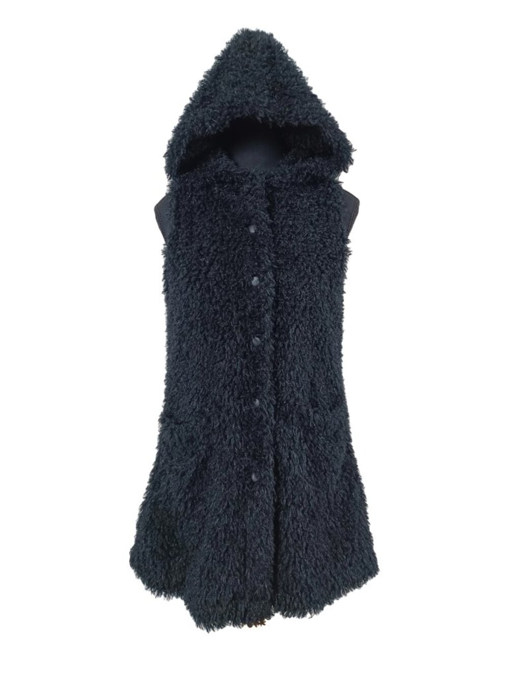 Faux Fur Hooded Teddy Vest (M)